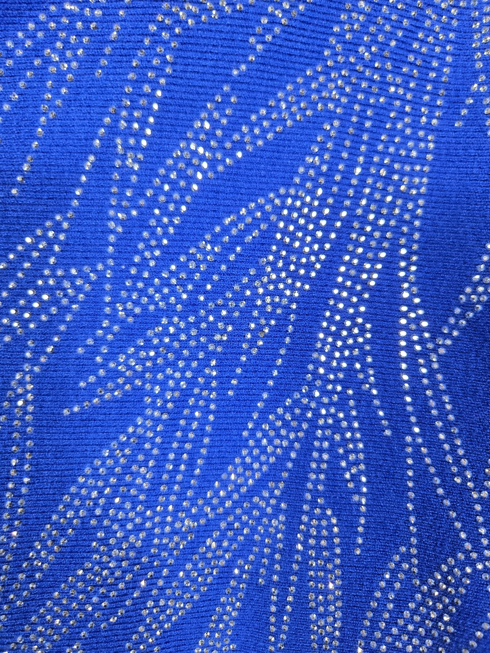 LIV Milano Blue Rhinestone Embellished Knit Sweater Top Medium Sparkle - Picture 4 of 9